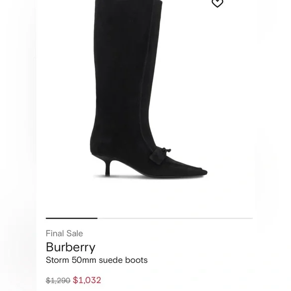 $1290! Burberry marina storm tall boots in black suede size 37.5 - Picture 2 of 7